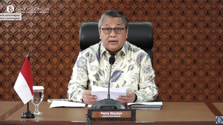 Gubernur Bank Indonesia Perry Warjiyo Mengumumkan Hasil Rapat Dewan Gubernur Bank Indonesia Bulan Maret 2021. (Tangkapan Layar Youtube Bank Indonesia)