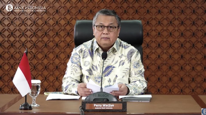 Gubernur Bank Indonesia Perry Warjiyo Mengumumkan Hasil Rapat Dewan Gubernur Bank Indonesia Bulan Maret 2021. (Tangkapan Layar Youtube Bank Indonesia)