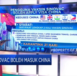 Hanya Orang yang di Vaksin Sinovac Boleh Masuk China