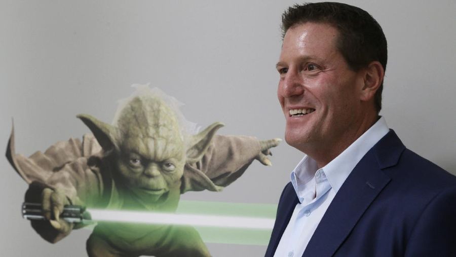 FILE - In this July 13, 2015, file photo, then Disney chief strategy officer Kevin Mayer visits the company's
