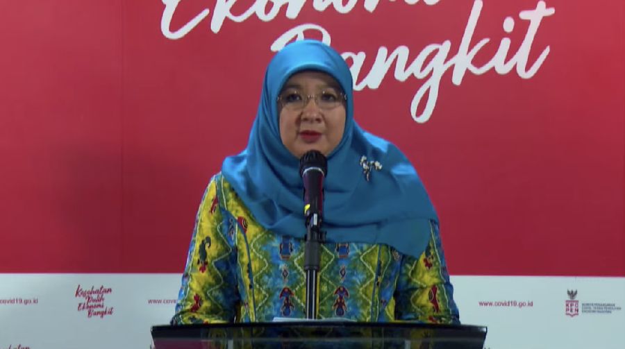 Juru Bicara Vaksinasi COVID-19 dari Kementerian Kesehatan, dr. Siti Nadia Tarmizi, M.Epid, memberikan keterangan pers mengenai perkembangan terkini terkait vaksin COVID-19 dari AstraZeneca. (Tangkapan Layar Youtube Sekretariat Presiden)