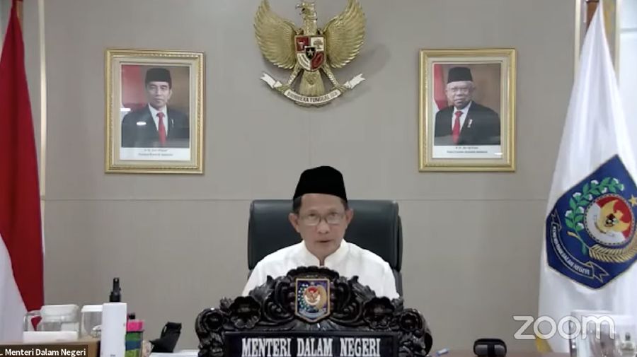 Menteri Dalam Negeri (Mendagri) Muhammad Tito Karnavian saat Konferensi Pers Perpanjangan dan Perluasan Pemberlakuan Pembatasan Kegiatan Masyarakat (PPKM) Mikro (Tangkapan Layar)