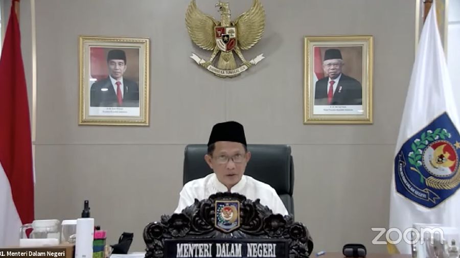 Menteri Dalam Negeri (Mendagri) Muhammad Tito Karnavian saat Konferensi Pers Perpanjangan dan Perluasan Pemberlakuan Pembatasan Kegiatan Masyarakat (PPKM) Mikro (Tangkapan Layar)