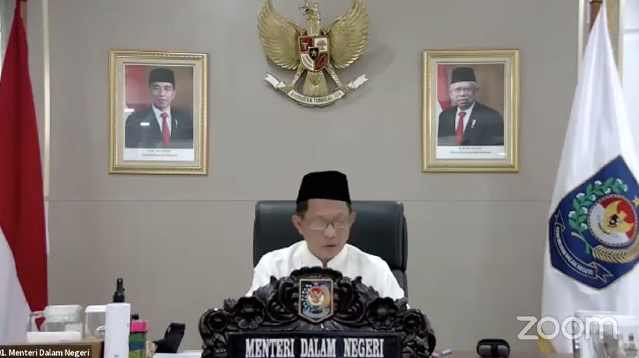 Menteri Dalam Negeri (Mendagri) Muhammad Tito Karnavian saat Konferensi Pers Perpanjangan dan Perluasan Pemberlakuan Pembatasan Kegiatan Masyarakat (PPKM) Mikro (Tangkapan Layar)