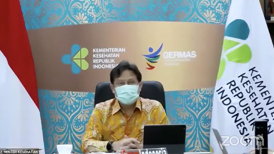 Menteri Kesehatan (Menkes) Budi Gunadi Sadikin saat Konferensi Pers Perpanjangan dan Perluasan Pemberlakuan Pembatasan Kegiatan Masyarakat (PPKM) Mikro. (Tangkapan Layar)
