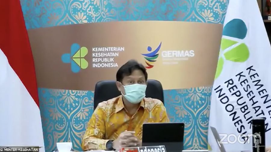 Menteri Kesehatan (Menkes) Budi Gunadi Sadikin saat Konferensi Pers Perpanjangan dan Perluasan Pemberlakuan Pembatasan Kegiatan Masyarakat (PPKM) Mikro. (Tangkapan Layar)
