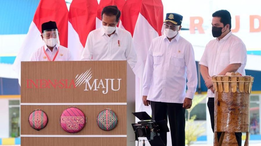 Presiden Jokowi Resmikan Terminal Bandar Udara Kuabang di Kabupaten Halmahera Utara, Provinsi Maluku Utara, 24 Maret 2021. (Foto: Muchlis Jr - Biro Pers Sekretariat Presiden)