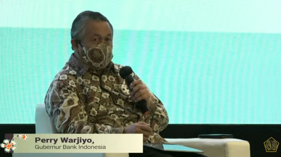 Gubernur Bank Indonesia Perry Warjiyo dalam Acara Temu Stakeholder Untuk Percepatan Pemulihan Ekonomi Nasional. (Tangkapan Layar Youtube Kemenkeu RI)