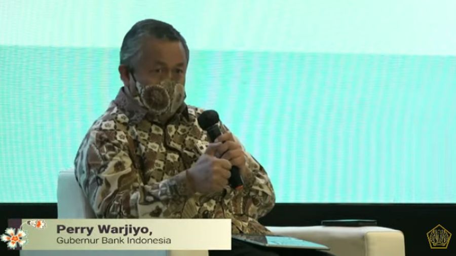 Gubernur Bank Indonesia Perry Warjiyo dalam Acara Temu Stakeholder Untuk Percepatan Pemulihan Ekonomi Nasional. (Tangkapan Layar Youtube Kemenkeu RI)