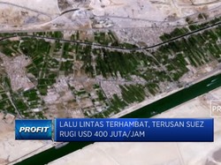 Lalu Lintas Terhambat, Terusan Suez Rugi USD 400 Juta/Jam