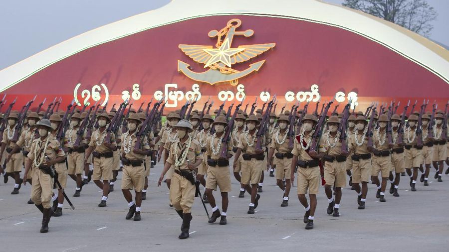 Ilustrasi militer Myanmar. AP/