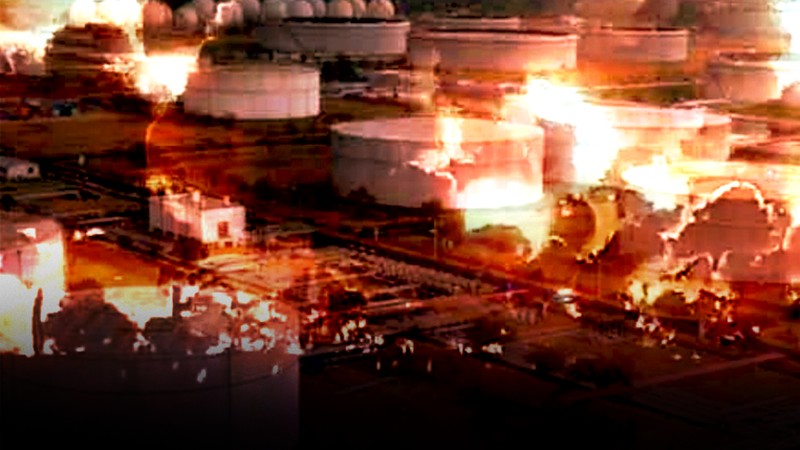 Kebakaran di Kilang Minyak Pertamina Balongan Indramayu