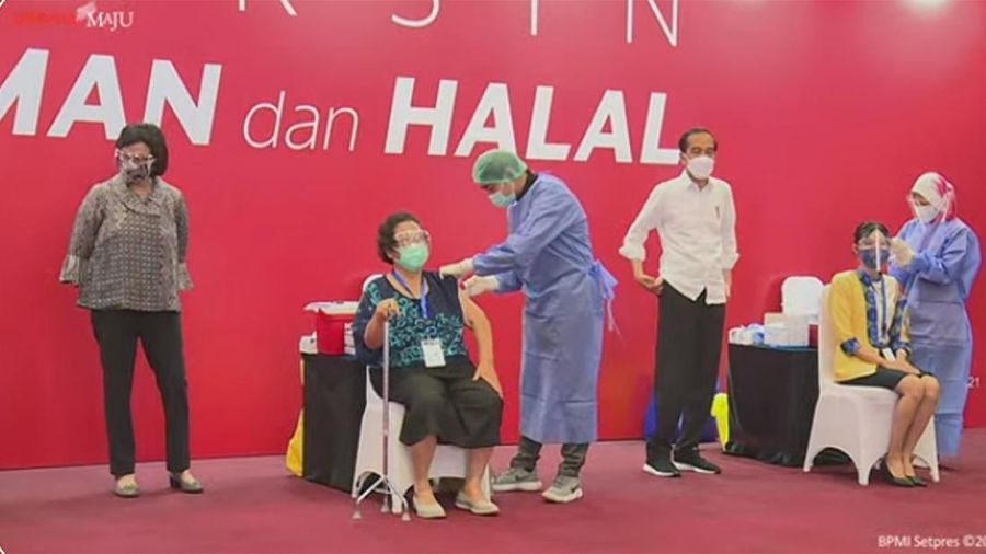 Jokowi Tinjau Vaksinasi Pelaku Perbankan dan Pasar Modal (Ist BEI)