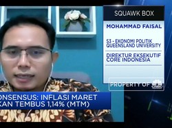 Pola Inflasi Berubah, CORE Proyeksi di Maret Capai 1,07%(mtm)