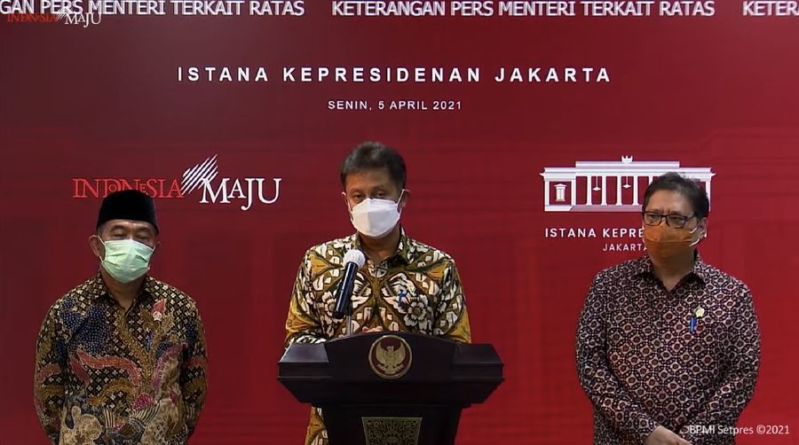 Menteri Kesehatan Budi Gunadi Sadikin Saat Memberikan Keterangan Pers Para Menteri terkait Rapat Terbatas (Tangkapan Layar Youtube Sekretariat Presiden)
