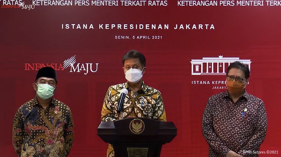 Menteri Kesehatan Budi Gunadi Sadikin Saat Memberikan Keterangan Pers Para Menteri terkait Rapat Terbatas (Tangkapan Layar Youtube Sekretariat Presiden)