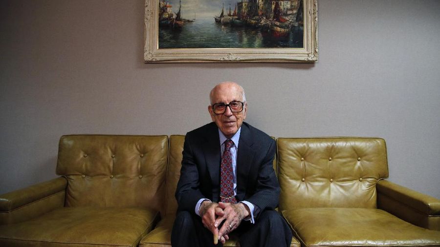 In this Oct. 9, 2012 photo, George Joseph, the chairman of Mercury General Corp., poses for photos in his office in Los Angeles. George Joseph, the up-by-the-bootstraps billionaire funding Proposition 33 on the November ballot, says he tried to find a way to change state insurance law without spending $32 million, but ran out of options. (AP Photo/Jae C. Hong)