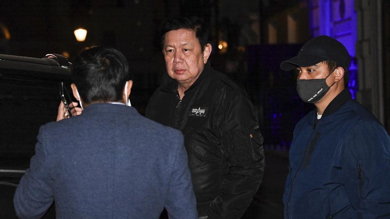 Kyaw Zwar Minn, the Myanmar ambassador, walks outside the Myanmar Embassy in London, Wednesday, April 7, 2021. Newspaper reports say the embassy was taken over by members of the country's new military regime Wednesday evening. (AP Photo/Alberto Pezzali)
