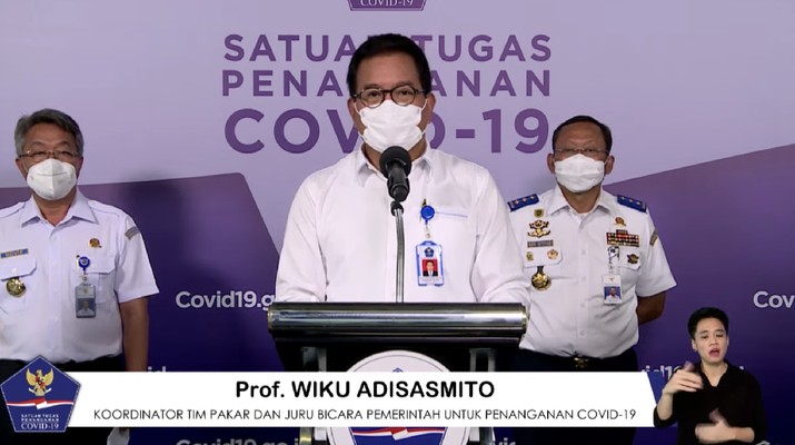 Juru bicara Satgas Penanganan Covid-19 Prof Wiku Adisasmito (Tangkapan Layar Youtube Sekretariat Presiden)