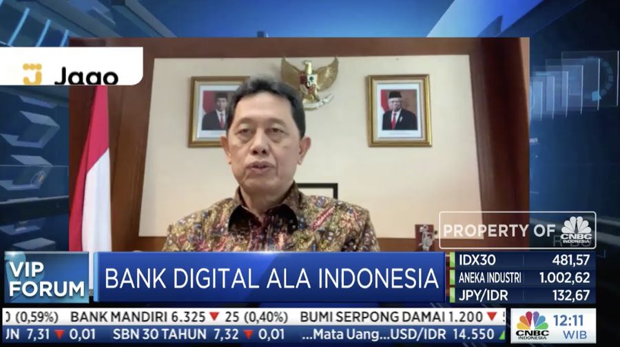 Kepala Eksekutif Pengawas Perbankan Otoritas Jasa Keuangan (OJK), Heru Kristiyana dalam acara VIP Forum bertajuk 