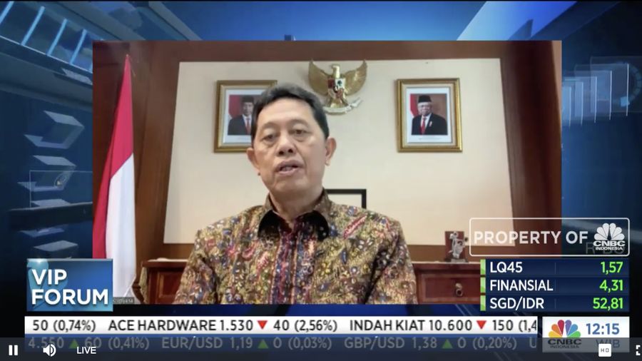 Kepala Eksekutif Pengawas Perbankan Otoritas Jasa Keuangan (OJK), Heru Kristiyana dalam acara VIP Forum bertajuk 