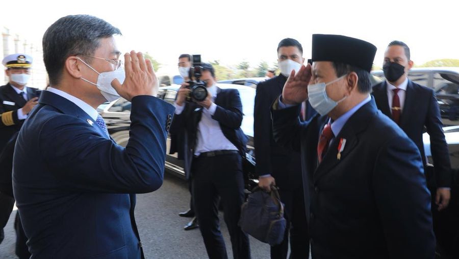 Menteri Pertahanan RI Prabowo Subianto, Kamis (8/4), melaksanakan kunjungan kerja ke Korea Selatan. (Dok. Kemhan)