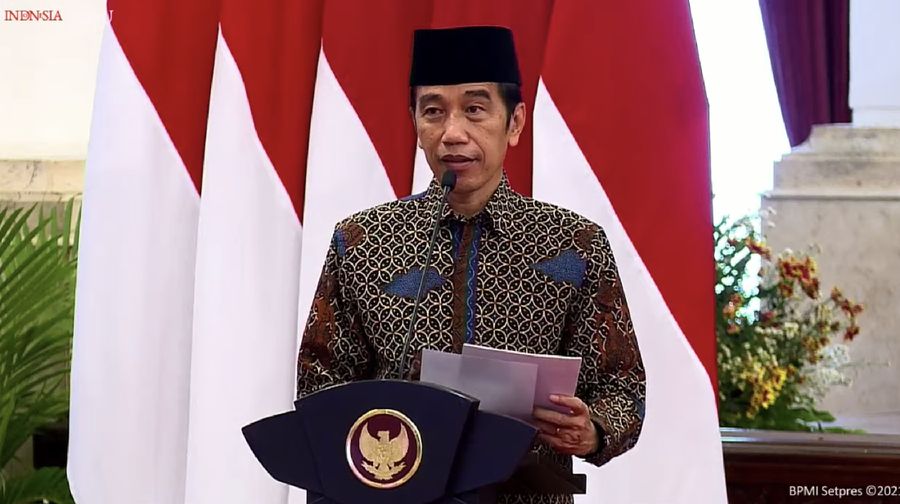 Presiden Joko Widodo Saat Pembukaan Musyawarah Kerja Nasional dan Musyawarah Nasional Alim Ulama PKB, 8 April 2021 (Tangkapan Layar Youtube Sekretariat Presiden)