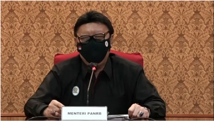 Menpan RB Tjahjo Kumolo dalam konfrensi pers pengadaan CASN tahun 2021. (Tangkapan Layar Youtube KemenpanRB) Menpan RB Tjahjo Kumolo dalam konfrensi pers pengadaan CASN tahun 2021. (Tangkapan Layar Youtube KemenpanRB)