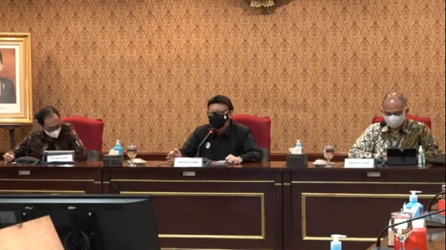 Menpan RB Tjahjo Kumolo dalam konfrensi pers pengadaan CASN tahun 2021. (Tangkapan Layar Youtube KemenpanRB)