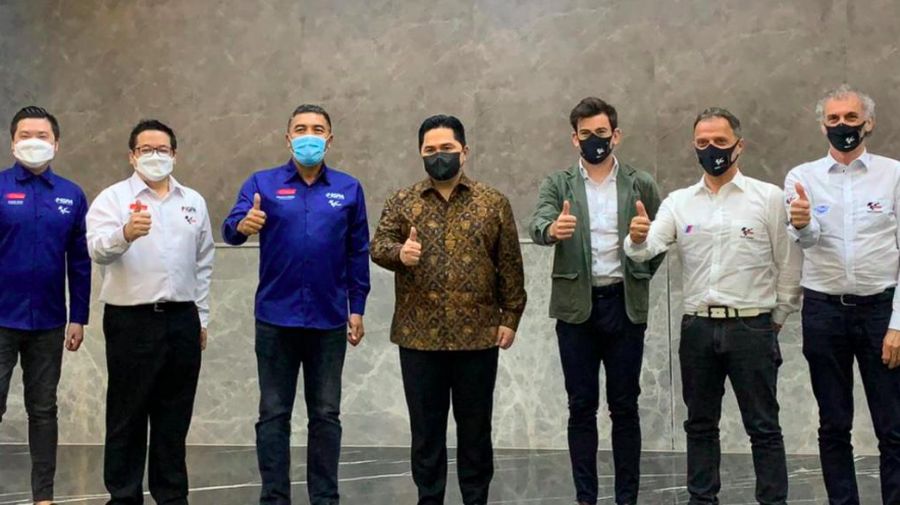 Menteri BUMN Erick Thohir bersama para petinggi MotoGP/dok MotoGp
