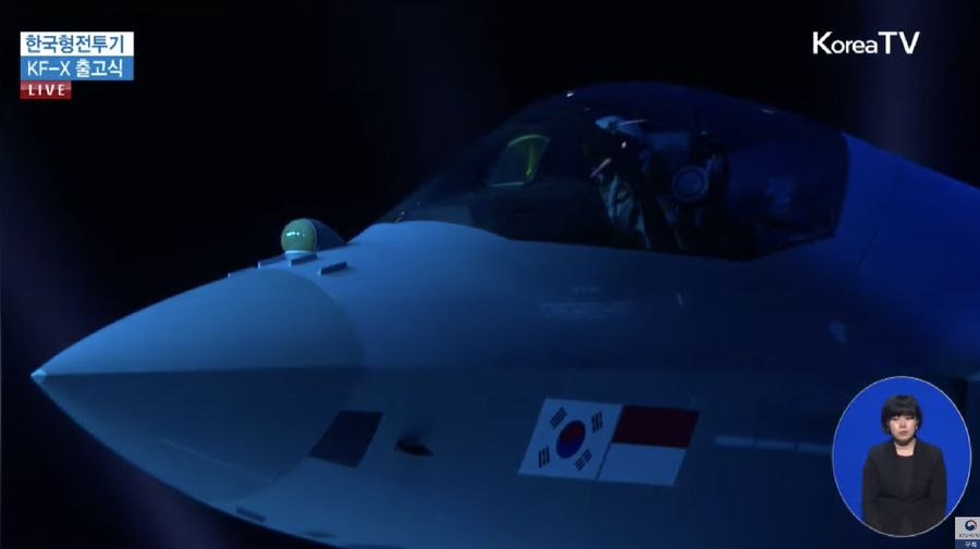Upacara pelepasan pesawat tempur Korea KF-21 Boramae. (Tangkapan Layar Youtube KTV국민방송)