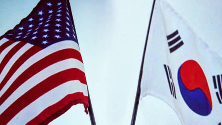 Bendera Amerika Serikat dan Korea Selatan. AP/ Bendera Amerika Serikat dan Korea Selatan. AP/