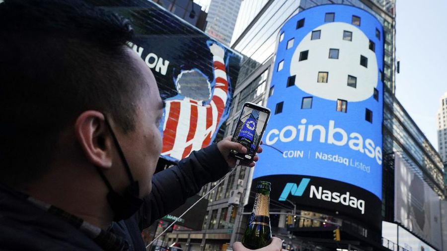 Coinbase. AP/Richard Drew