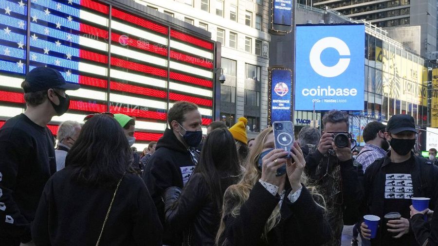 Coinbase. AP/Richard Drew