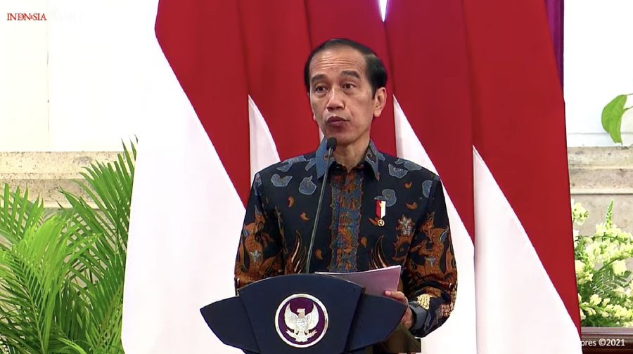 Pembukaan pameran otomotif Indonesia International Motor Show Hybrid 2021, 15 April 2021. Dok: Tangkapan layar Setpres RI