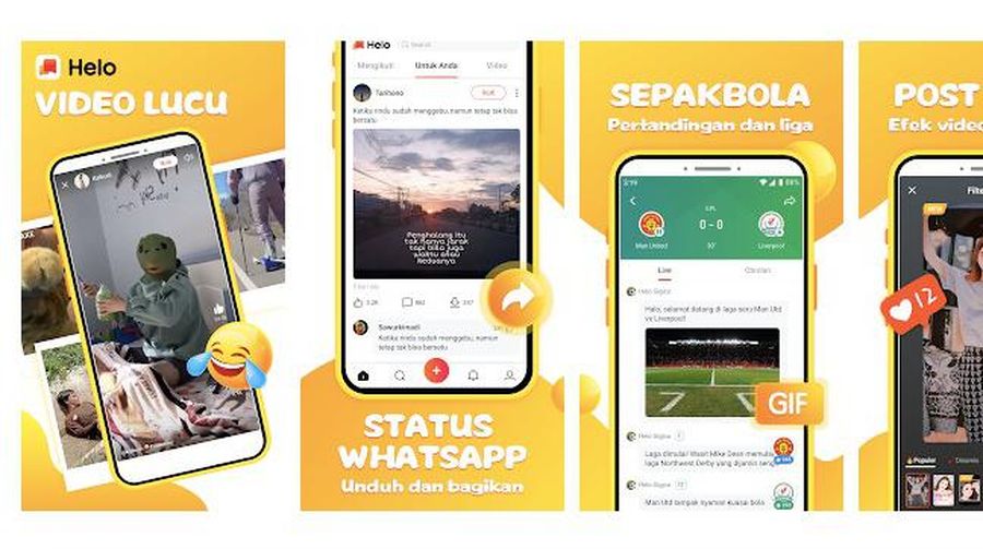Aplikasi Helo. Tangkapan layar Google Play