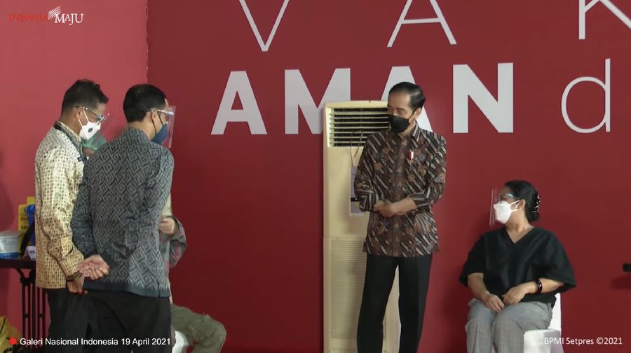 Jokowi Tinjau Vaksinasi Seniman dan Budayawan, Galeri Nasional Indonesia (Youtube BPMI)