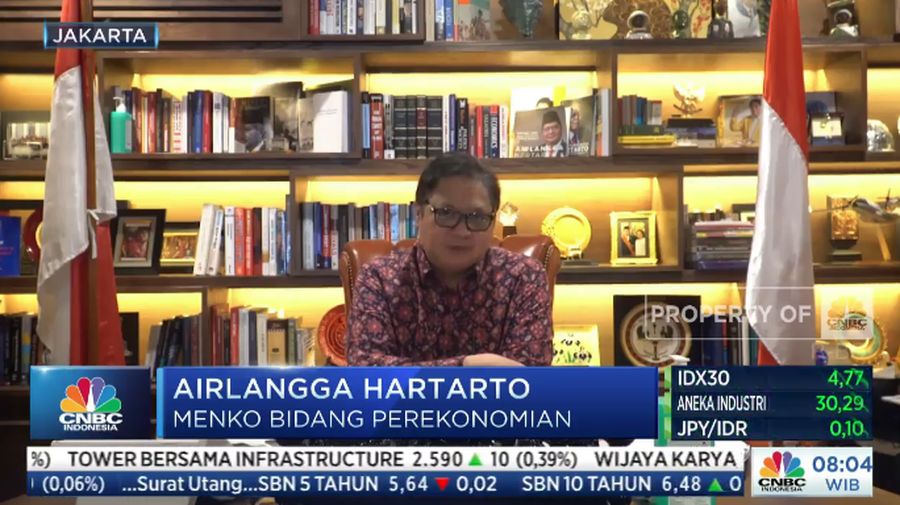 Menko Perekonomian Airlangga Hartarto dalam acara New Energy Conference dengan Tema 