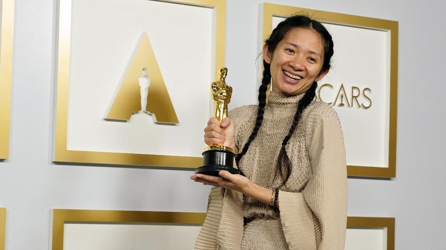 Director/Producer Chloe Zhao, winner of the award for best picture for 