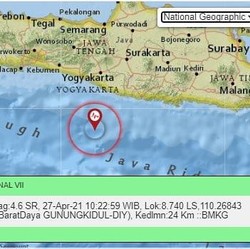 Gempa M 4,6 Terjadi di Jogja Siang Ini