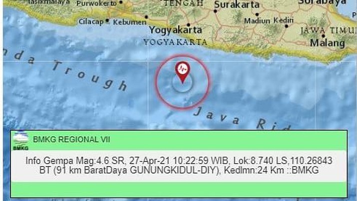 Gempa Gunung Kidul (Tangkapan Layar @stageof.sleman) Gempa Gunung Kidul (Tangkapan Layar @stageof.sleman)