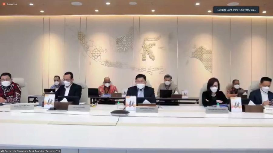 Konferensi pers virtual paparan kinerja kuartal I-2021 Bank Mandiri (Tangkapan Layar)