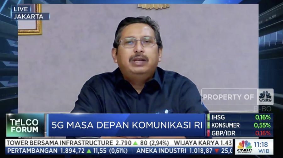Dirjen Sumber Daya dan Perangkat Pos & Informatika, Ismail M.T. dalam acara Telco Forum 2021 Bertema 
