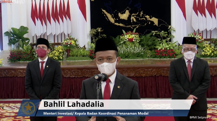 Menteri Investasi, Bahlil Lahadalia (Tangkapan Layar Youtube Sekretariat Presiden)