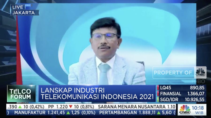 Menteri Komunikasi dan Informasi & Teknologi RI, Johnny G. Plate dalam acara Telco Forum 2021 Bertema 