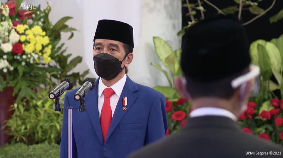 Pelantikan Menteri Kabinet Indonesia Maju Sisa Masa Jabatan Periode Tahun 2019 - 2024 dan Kepala BRIN serta Pengucapan Sumpah Anggota Dewas KPK di Hadapan Presiden RI. (Tangkapan Layar Youtube Sekretariat Presiden)