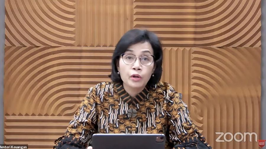 Menteri Keuangan Sri Mulyani dalam Rapat Koordinasi Pembangunan Pusat 2021 (Tangkapan Layar Youtube Bappenas RI)