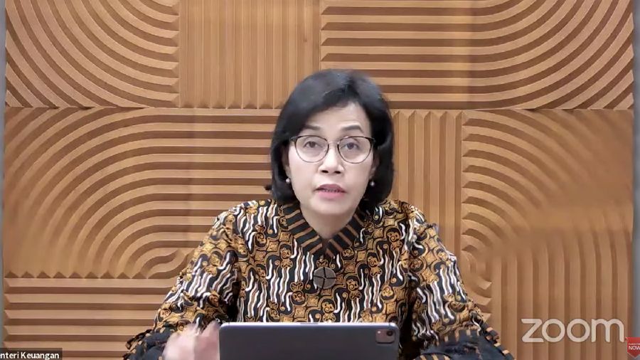 Menteri Keuangan Sri Mulyani dalam Rapat Koordinasi Pembangunan Pusat 2021 (Tangkapan Layar Youtube Bappenas RI)