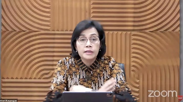 Menteri Keuangan Sri Mulyani dalam Rapat Koordinasi Pembangunan Pusat 2021 (Tangkapan Layar Youtube Bappenas RI)