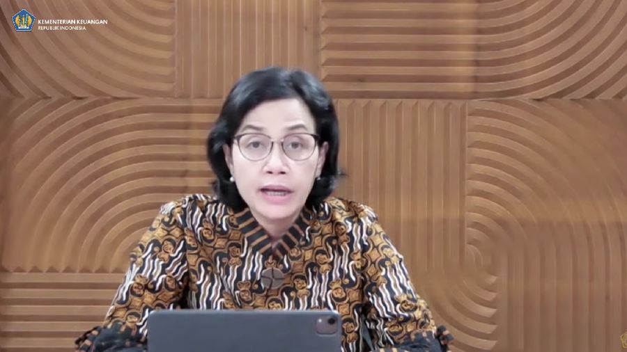 Menteri Keuangan Sri Mulyani memberikan keterangan pers mengenai THR dan Gaji ke-13 (Tangkapan Layar Youtube Kemenkeu RI)